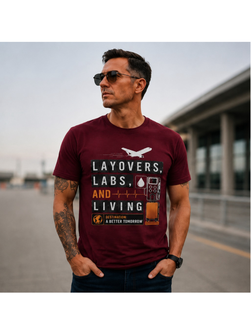 Men's Unbranded Graphic Short Sleeve Tee Maroon Size L